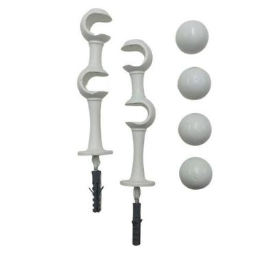 Imagem de Kit de Suporte Para Cortina Varão Simples Par Com Ponteira Duplo 19/19