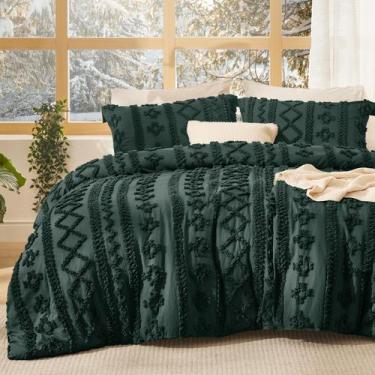 Imagem de Conjunto de Edredom Bedsure King Size - Estilo Boho Tufted Verde Esmer