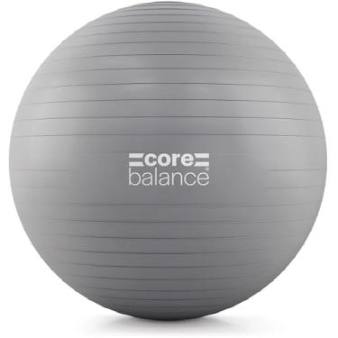 Imagem de Core Balance Bola de exercícios para exercícios, anti-explosão e antiderrapante, bola de ioga suíça para gravidez, estabilidade, fitness e fisioterapia, 4 tamanhos, com bomba (33 pol. / 85 cm cinza)