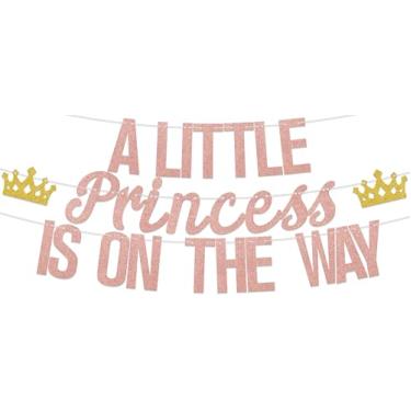 Imagem de Faixa A Little Princess Is On The Way com tema de princesa decoração de festa de chá de bebê para meninas, decorações de princesa para festa de aniversário, suprimentos de decoração de festa de