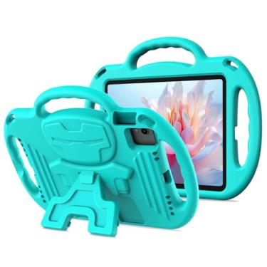 Imagem de AVAWO Capa infantil para iPad 10th 10.9 polegadas 2022/iPad Air 6/5/4 2024 Generation Pro 12345- com alça de ombro/alças/suporte ajustável, capa leve durável para iPad 10 geração, turquesa