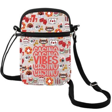 Imagem de MEIKIUP Casino Vibes Bolsa transversal Casino Gambling Lover Gift Lucky Chip Casino Noites Festa Presente Las Vegas Lembrança, Casino Cb