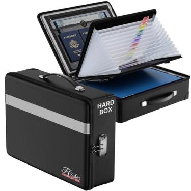 Imagem de Caixa de documentos à prova de fogo JHSafer com fechadura e organizado