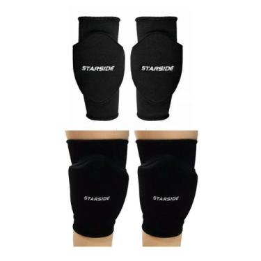 Imagem de Kit Joelheira Cotoveleira Starside, Joelheira G Cotoveleira M, Preto
