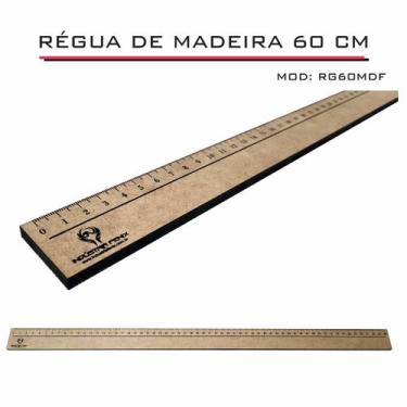 Imagem de Régua 60 cm Madeira Modelagem Estilista Corte Costura Fenix