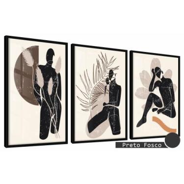 Imagem de Quadros Decorativos Kit 3 Moldura e Vidro Persona Relva - Belo Quadro,