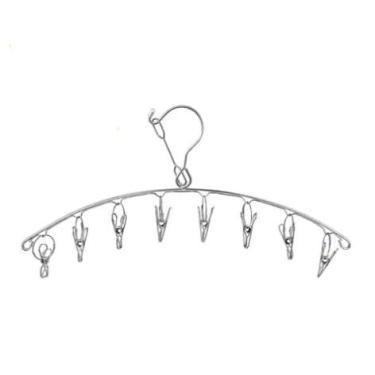 Imagem de Varal 8, 10, 20 e 40 Clips Prendedores Apartamento Meia Roupa Inox Retângulo E Redondo