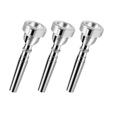 Imagem de Almencla Bocalista de trompete Instrumento de bocal de bocal de trompete peças de reposição para jogadores profissionais Escolas de barra de barra de, Prata