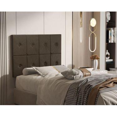 Imagem de Painel de Cama box Prime Solteiro 0,90 Ferri cor Marrom - Comprar Move