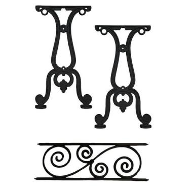 Imagem de Kit Par Pé de Mesa e Trava Paris em Ferro Fundido Jardim - FUNDIÇÃO SÃ