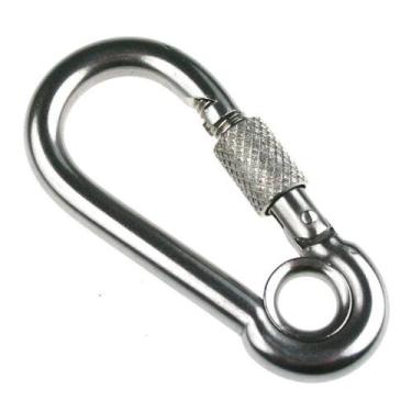 Imagem de Mosquetão Inox Com Trava 11Mm X 120Mm Com Olhal - NautParts