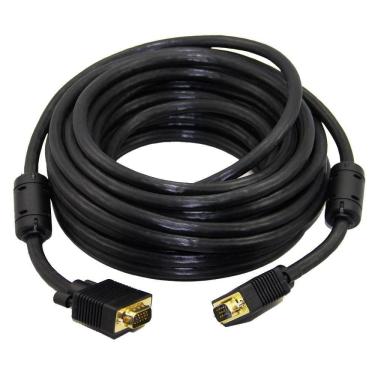 Imagem de Cabo Para Monitor Vga Hd15M X Hd15M 20M Preto Com Filtro
