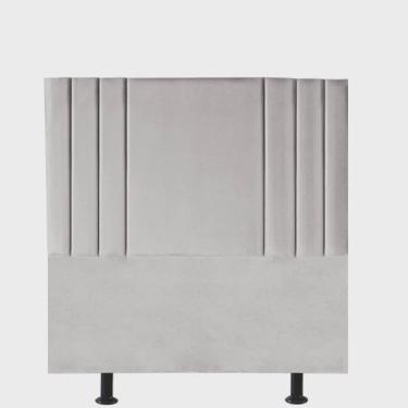 Imagem de Cabeceira Estofada Grécia 120cm Viúva Solteirão Para Cama Box Quarto Suede Cinza Claro - Ahazzo Móveis