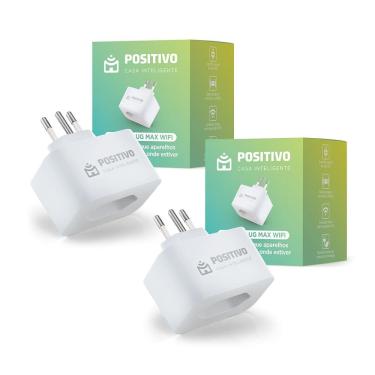 Imagem de Kit 2 Smart Plug Max Wi-Fi Positivo Casa Inteligente - 16A - 1600W - 100/240V - Conexão Wi-Fi