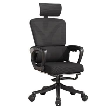 Imagem de Lzyjckh Cadeira de computador de malha Cadeiras ergonômicas para escritório em casa Cadeira executiva de mesa com encosto alto com apoio para os pés retrátil para casa, escritório,Black a,62×62×128cm