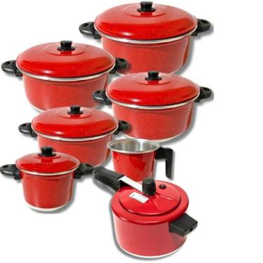 Imagem de Jogo De Panelas 7 Peças Alumínio Com Panela De Pressão - GAL Alumínios