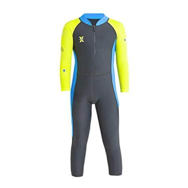 Imagem de IBTOM CASTLE Roupa de banho infantil para meninos e meninas, roupa de banho de corpo inteiro, manga comprida, surfe, Cinza, 3-4 Anos
