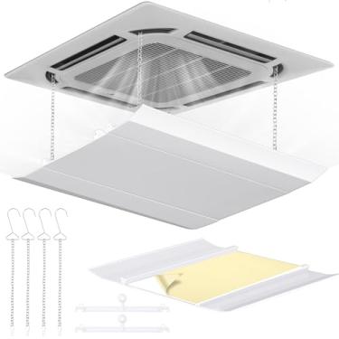 Imagem de Shimeyao 1 peça defletor de ventilação CA 11,8 x 11,20 cm ajustável defletor de ventilação de teto ar condicionado acessório de para-brisa para ar condicionado central condicionador quadrado