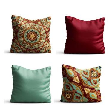 Imagem de 4 Capas de almofada  42x42  mandalas vinho Atelier Valverde