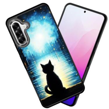 Imagem de smauncucn Capa para Galaxy A56 5G, fina, antiarranhões, bordas antiderrapantes, à prova de choque, capa protetora traseira de TPU para Samsung Galaxy A56 5G 6,7 polegadas 2025, gato preto