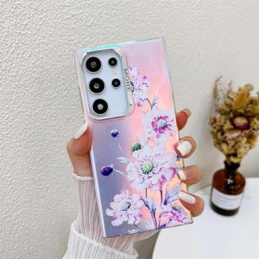 Imagem de Capa traseira rígida fosca com estampa de flor de laser para PC (para Samsung A35 5G/AH9)