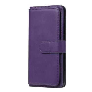 Imagem de HJZSZX Para Samsung A23 (4G 5G) Bolsa de couro de luxo com flip e capa para telefone com porta-cartão (para Samsung A23 (4G 5G)/ROXO)