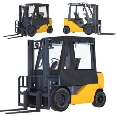 Imagem de Capa de empilhadeira, capa de chuva de cabine, tecido impermeável resistente 600D + EVA transparente, mais resistente a rasgos, adequado para empilhadeiras pesando até 2,7 kg, proteção para todos os