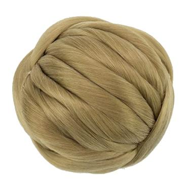 Imagem de IMISSU Cobertura de cabelo trançado chignon dançarina rosquinha apliques scrunchies coque de cabelo peruca updo para mulheres (M2 Loira Cinza)