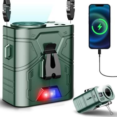 Imagem de JTRYEMU Ventilador de cintura portátil de 20000 mAh, clipe no cinto, corpo da camisa, bateria recarregável, 5 velocidades 20000RPM 60H, luz LED funcional, dispositivo de resfriamento pessoal