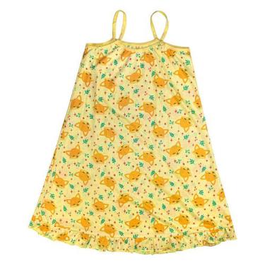 Imagem de Camisola Infantil Menina Vestido De Dormir Estampado De Malha Criança 