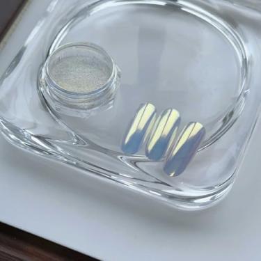 Imagem de ADHERE ‌Pó de Lua & Pó Cristalino - Brilho Holográfico Nacarado & Efeito Aurora Aquático Kit Profissional de Gel para Unhas Artesanais DIY 0.3g (Lua Roubada)