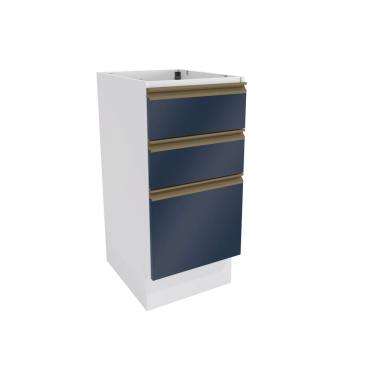 Imagem de Balcão 3 Gavetas Kappesberg Celeste 100% MDF Branco/Azul Profundo 40cm