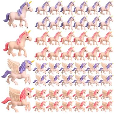 Imagem de Chunful Enfeite de bolo de unicórnio mini estatueta de unicórnio adorável cavalo voador aniversário cupcake decoração de bolo estatuetas em miniatura para tema chá de bebê decorações de festa de