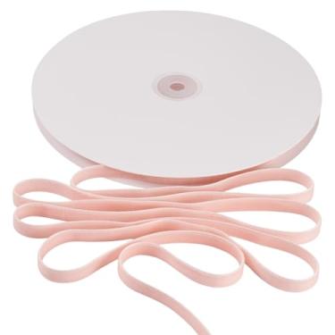 Imagem de Craftdady Fita de veludo rosa de 20 metros para embrulho de presente fitas de veludo de 9,5 cm laço de face dupla decoração de Natal ornamentos fitas rosa enevoada para guirlanda convites de casamento