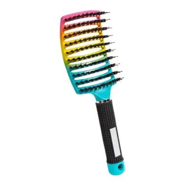 Imagem de Escova de Nylon para Desembaraçar Cabelo, Massagem no Couro Cabeludo, Pente para Cabelo, Escova para Pentear e Modelar (colorido B)