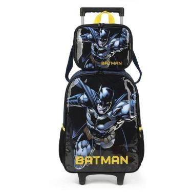 Imagem de Kit Mochila de Rodinhas Lancheira Luxcel Batman Preto