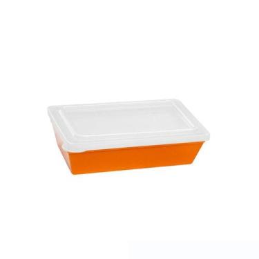 Imagem de Travessa Stillo Com Tampa P 2L Tropical Laranja - Vemplast