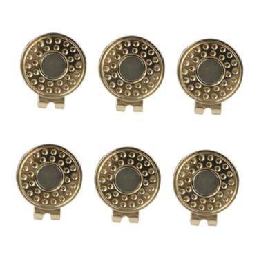 Imagem de Vaveren 6 peças de clipes para chapéu de golfe, acessórios portáteis profissionais para treinamento de bolas de golfe, suportes para marcadores para luvas, Ouro