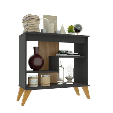 Imagem de Aparador 6209 72cm 2 Prateleiras Flex Cinza/Freijo - Indekes