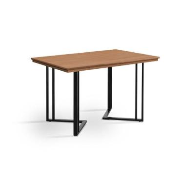 Imagem de Mesa Sala de Jantar Industrial em Madeira Maciça Michigan 120x80 - Cas