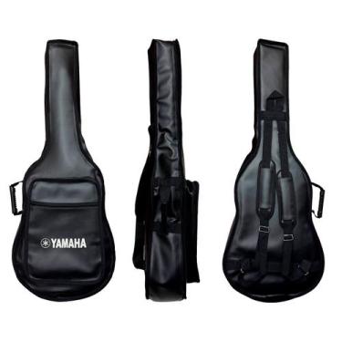 Imagem de CAPA BAG P/ VIOLÃO FOLK CARGO material sintético "YAMAHA" PRETO