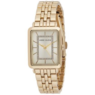 Imagem de Anne Klein Relógio feminino com pulseira com detalhes em glitter, Dourado, AK/3760CHGB