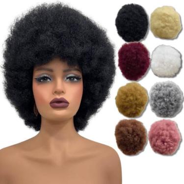 Imagem de Peruca black power cacheada crespa orgânica volumosa cores - LIONSWIG,