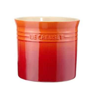 Imagem de Creuset Flame Stoneware Utensil Crock Largest 2-3/4 Quart Size Flame Volcanic