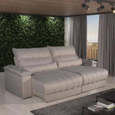 Imagem de Sofá Impermeável 2,50m Retrátil Reclin Exclusive - Linho bege