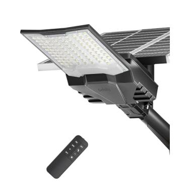 Imagem de Gefolly Luzes de rua solares SL-11500W ao ar livre, luz de estacionamento comercial 850000LM do crepúsculo ao amanhecer IP68 à prova d'água 6500K lâmpada de holofotes de segurança para quintal