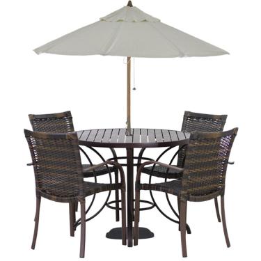 Imagem de Conjunto de 4 Cadeiras Ascoli e Mesa com Ombrelone em Alumínio para Área, Piscina