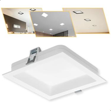 Imagem de Plafon Painel Embutir De Led Quadrado 18w 6000K Recuado Bivolt Branco