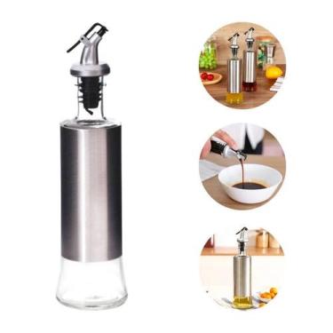 Imagem de Galheteiro Azeite Vinagre Shoyu 300ml Vidro Aço Inox Dosador - TOP RIO