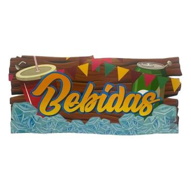 Imagem de Placa Festa Junina Bebidas 48cm x 23cm